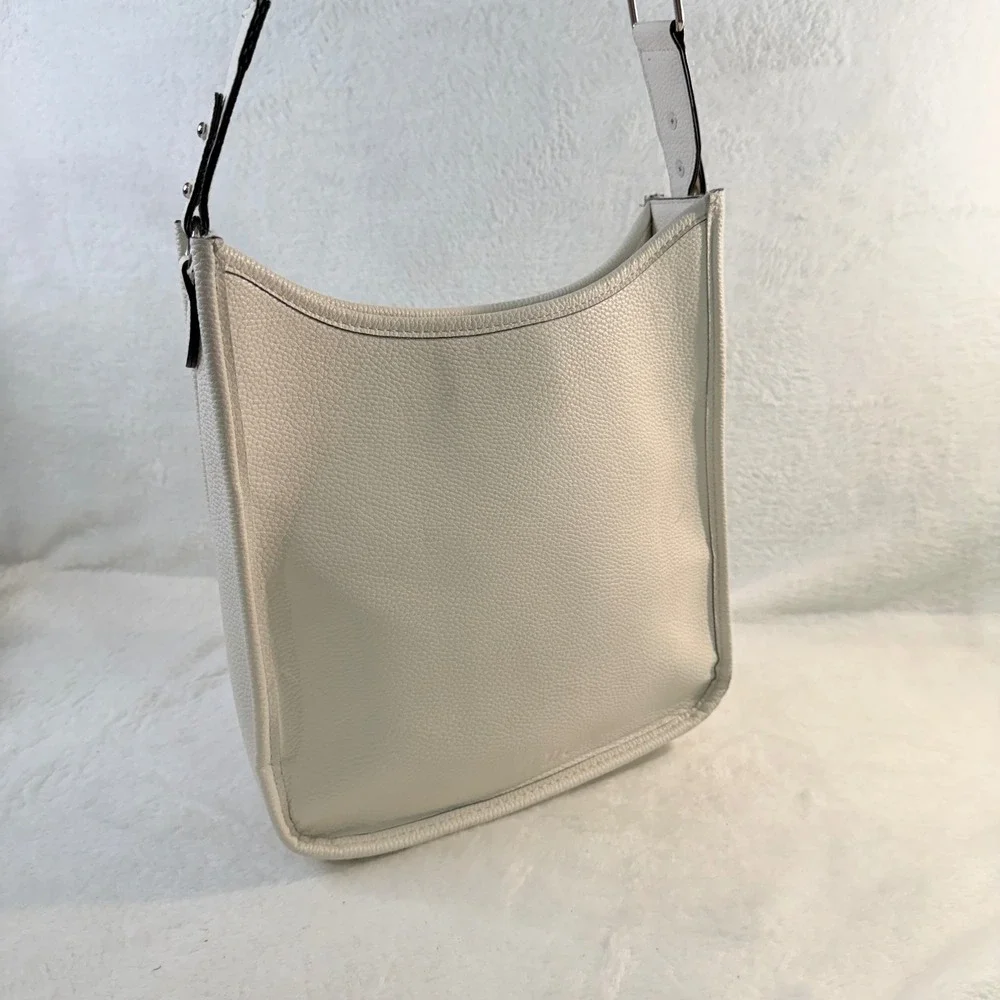 Rae Dunn Crossbody Bag Women Medium White Chevron Guitar Strap Messenger